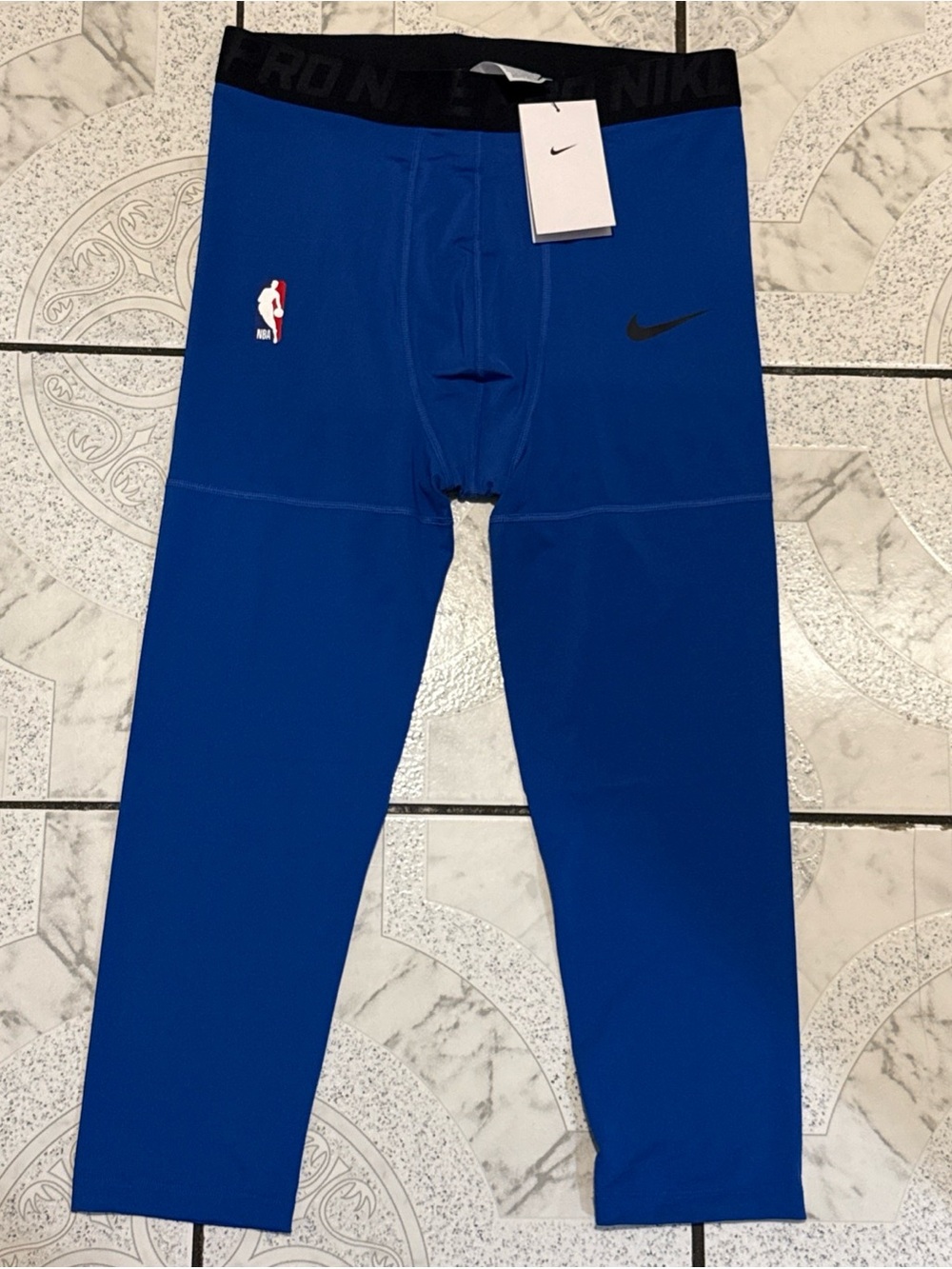 New Nike Pro NBA Player Issued Basketball Tights Blue Mens Size Large AA0751-480